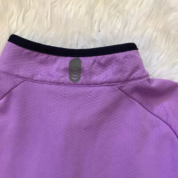 Nike Size Medium M Workout Running Purple Gym Exercise Long Sleeve Top Zipper - Picture 10 of 10